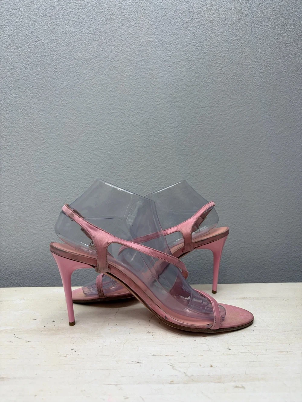 Escada Pink Leather Slingback Pumps Size 39